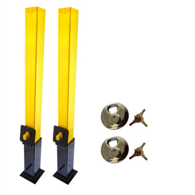 SECURITY POST LOCK REMOVABLE CARAVANS TRAILERS DRIVEWAY 2 PACK CEMENT IN