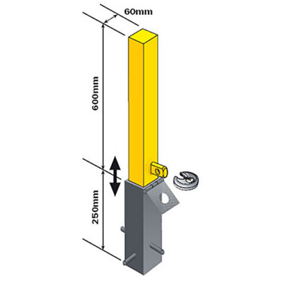 Security Post Lock Removable for Caravans Trailers Driveway etc Cement In