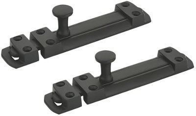 Security Slide Bolt Tower Bolt Door Bolt in Matt Balck Finish 100mm (4") - Golden Grace (2)