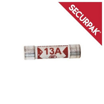 Securpak 13A Fuses (Pack of 3) Silver (One Size)