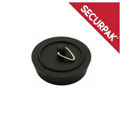 Securpak Bath Plug Black (45mm) | DIY at B&Q
