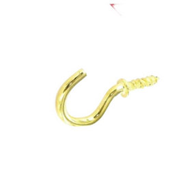 Securpak Br Plated Cup Hooks (Pack of 20) Gold (32mm)