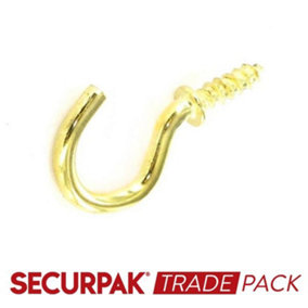Securpak Cup Hooks (Pack of 40) Gold (25mm)