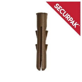 Securpak Heavy Duty Wall Plugs (Pack of 12) Brown (One Size)