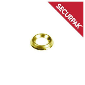 Securpak No 8 Br Plated Screw Cup Washer (Pack of 16) Gold (One Size)