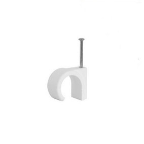 Securpak Round Cable Clips (Pack of 40) White (3.5mm)