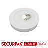 Securpak Trade Pack Round Bath Plug (Pack of 10) White (One Size)