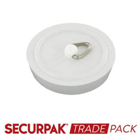 Securpak Trade Pack Round Bath Plug (Pack of 10) White (One Size)