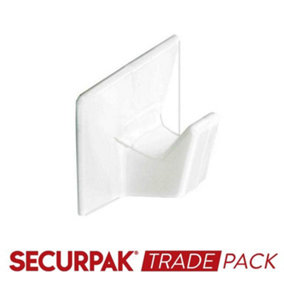 Securpak Trade Pack Self Adhesive Hook (Pack of 5) White (One Size)