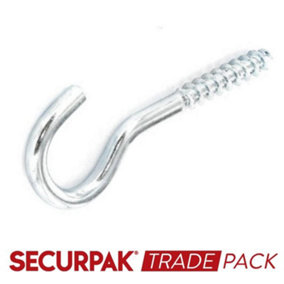 Securpak Trade Pack Zinc Plated Screw Hook (Pack of 40) Zinc (One Size)
