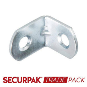 Securpak Zinc Plated Angled Bracket (Pack of 30) Silver (19mm)