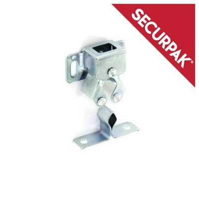 Securpak Zinc Plated Double Roller Catch (Pack of 2) Silver