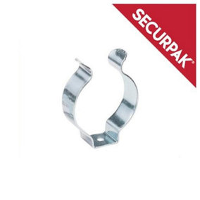 Securpak Zinc Plated Pipe Clips (Pack of 4) Silver (19mm)