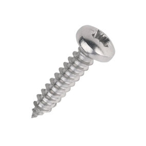 Securpak Zinc Plated Pozi, Pan Self Tapping Screws (Pack of 20) Silver (One Size)