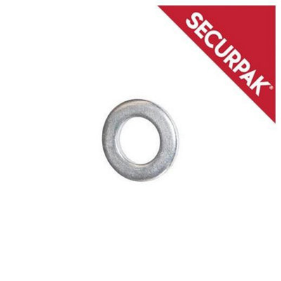 Securpak Zinc Plated Washers (Pack of 10) Silver (One Size)