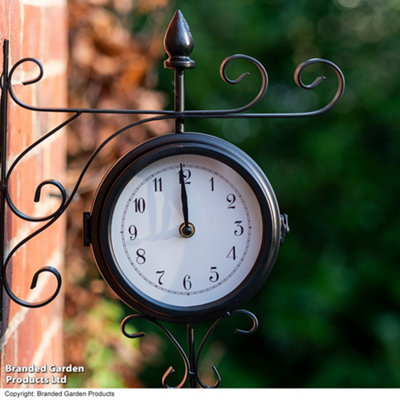Sedgewick Double-Sided Station Clock Black Metal Design