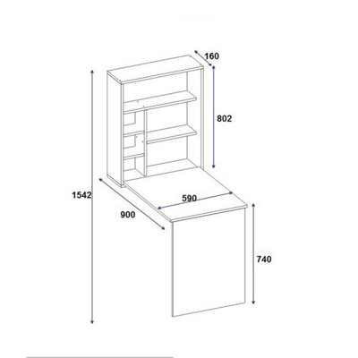 Sedir Computer Study Desk - Anthracite