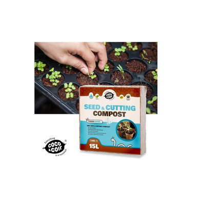 Seed Cutting Compost Brick Compact Potting Mix With Perlite Makes 15L ...