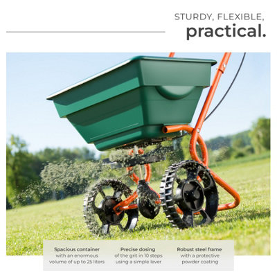 12L Fertiliser Spreader Grass Garden Lawn Soil Seed DIY Spreading Salt Grit Feed