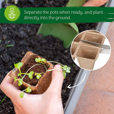 Seedling Tray Peat Pots, 12 Pcs (120 cells) Biodegradable Seed Trays for Organic Germination with Plug Seedling Trays for Gardens