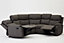Selby 5 Seater Corner L-Shaped Manual Recliner Sofa Grey Faux Leather
