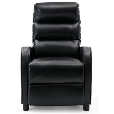 Selby Bonded Leather Pushback Armchair Gaming Recliner Chair (Black)