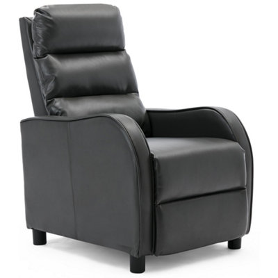 Selby Bonded Leather Pushback Armchair Gaming Recliner Chair (Grey)