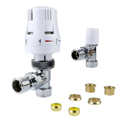 Selco 15mm Angle Solar Thermostatic Radiator Valve TRV Twin Pack