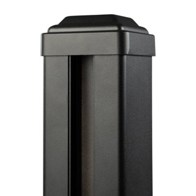 Select Composite 0.3m / 1ft Fence Panel & Post - 2 Dark Grey Flat ...