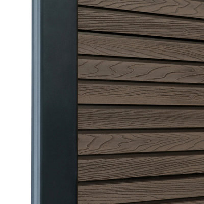 Select Core Coffee Slatted Fence 1.2m / 4ft - 8 Coffee Slatted ...