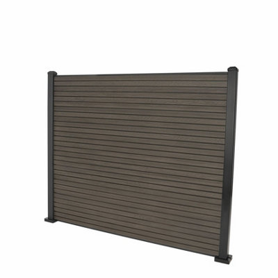 Select Core Coffee Slatted Fence 1.5m / 5ft - 10 Coffee Slatted ...