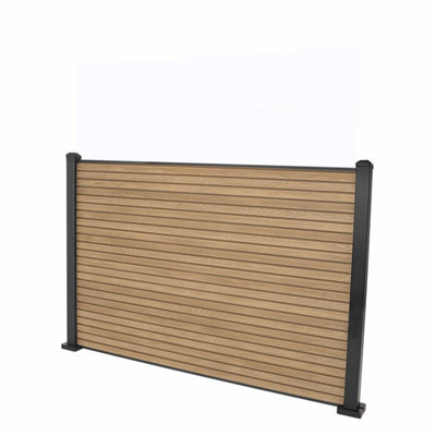 Select Core Teak Slatted Fence 1.2m / 4ft - 8 Teak Slatted Composite ...
