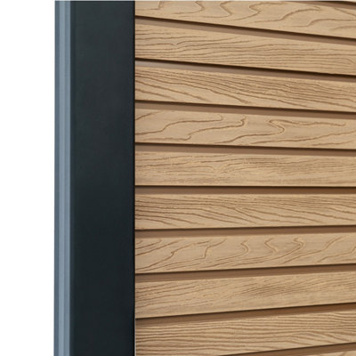 Select Core Teak Slatted Fence 1.2m / 4ft - 8 Teak Slatted Composite ...