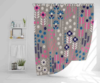 Selection of Flowers in Pink, Blue & White (Shower Curtain) / Default Title Price Comparisons | Compare The Build