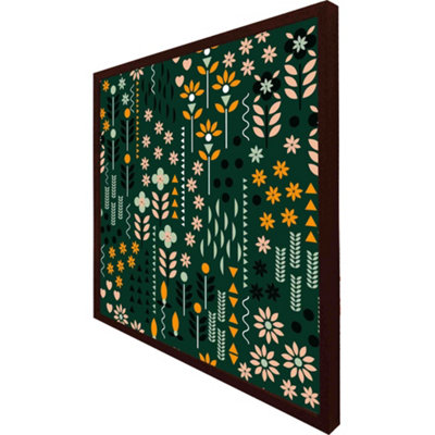 Selection of flowers print (Picutre Frame) / 12x12" / Brown