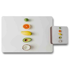 Selection Of Fruit Placemat & Coaster Set / Default Title