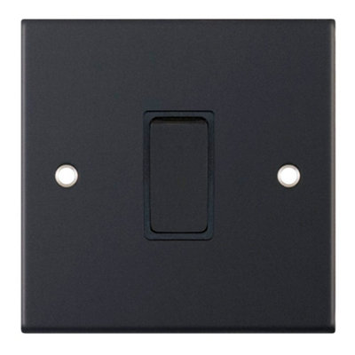 Selectric DSL11-01 Light Switch 1 Gang 2 Way SP 10A (Matt Black)