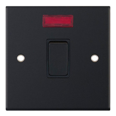 Selectric DSL11-16 Double Pole Switch with Neon 20A (Matt Black)