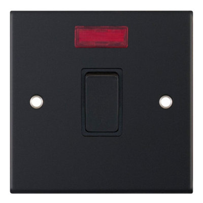Selectric DSL11-16 Double Pole Switch with Neon 20A (Matt Black)