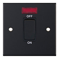 Selectric DSL11-17 M5 Double Pole Switch with Neon 45A 1 Gang (Matt Black)