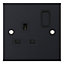 Selectric DSL11-21 M5 Switch Socket Outlet 13A 1 Gang (Matt Black)