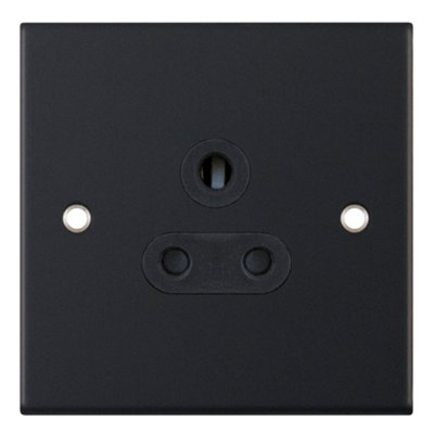 Selectric DSL11-26 M5 Unswitched Socket 5A 1 Gang (Matt Black) | DIY at B&Q