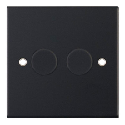 Selectric DSL1165 5M LED Dimmer Switch 2 Gang 2 Way 5100W (Matt Black