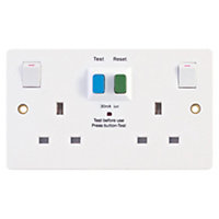 Selectric SPL-RCD2GS Latching / Passive Twin RCD Switch Socket (White)