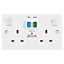 Selectric SPL-RCD2GS Latching / Passive Twin RCD Switch Socket (White)