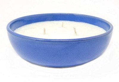 Selena Glaze Blue Sea Salt Hand Dipped Soy Wax Candle (Diam) 14cm
