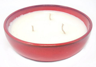 Selena Glaze Red Damson & Jasmine Hand Dipped Soy Wax Candle (Diam) 14cm