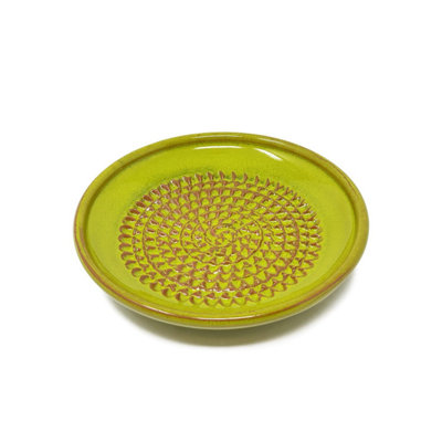 Selena Glazed Hand Dipped Kitchen Dining Garlic Rasp Lime Green (Diam) 12cm