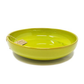 Selena Glazed Hand Dipped Kitchen Dining Large Bowl Lime Green (Diam) 27cm