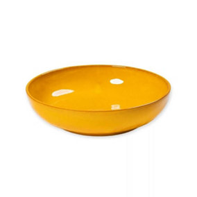 Selena Glazed Hand Dipped Kitchen Dining Medium Bowl Orange (Diam) 22cm